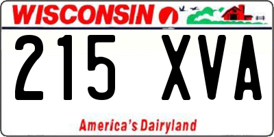 WI license plate 215XVA