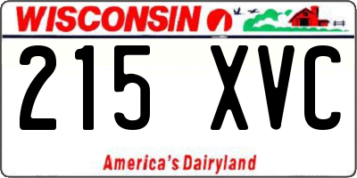 WI license plate 215XVC