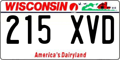 WI license plate 215XVD