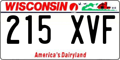 WI license plate 215XVF