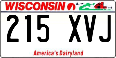 WI license plate 215XVJ