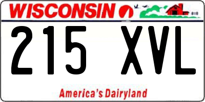 WI license plate 215XVL