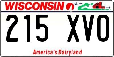 WI license plate 215XVO