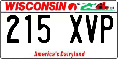 WI license plate 215XVP