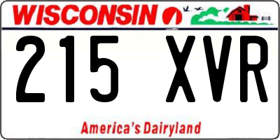 WI license plate 215XVR