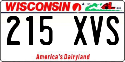 WI license plate 215XVS