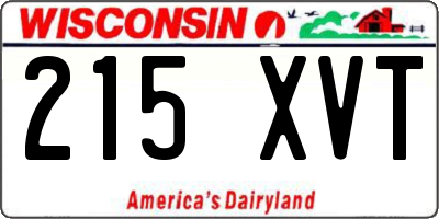 WI license plate 215XVT