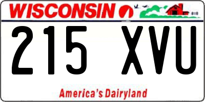 WI license plate 215XVU