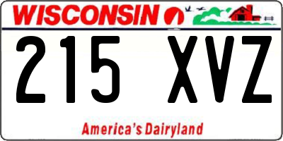 WI license plate 215XVZ
