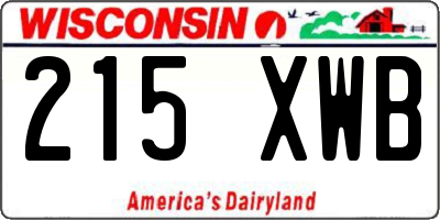 WI license plate 215XWB