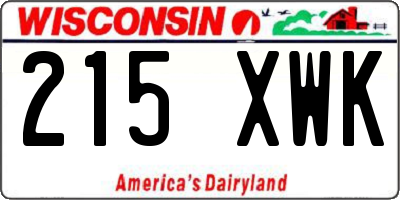 WI license plate 215XWK