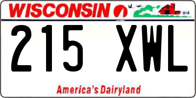 WI license plate 215XWL