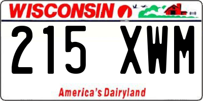 WI license plate 215XWM
