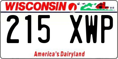WI license plate 215XWP