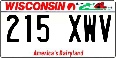 WI license plate 215XWV