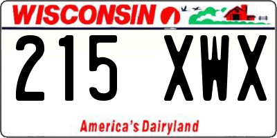 WI license plate 215XWX