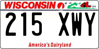 WI license plate 215XWY