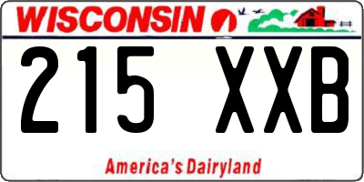WI license plate 215XXB