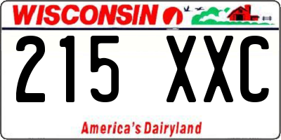 WI license plate 215XXC