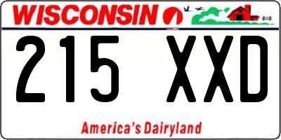 WI license plate 215XXD