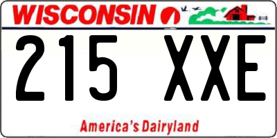 WI license plate 215XXE