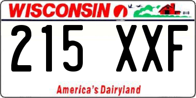 WI license plate 215XXF