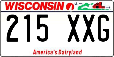 WI license plate 215XXG