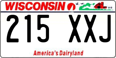 WI license plate 215XXJ