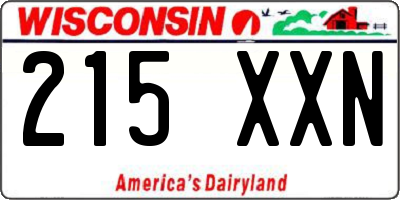 WI license plate 215XXN