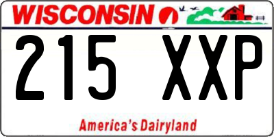 WI license plate 215XXP