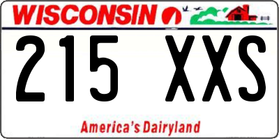 WI license plate 215XXS