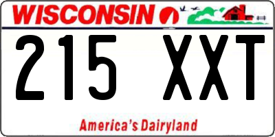 WI license plate 215XXT