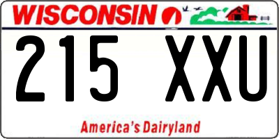 WI license plate 215XXU