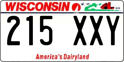 WI license plate 215XXY