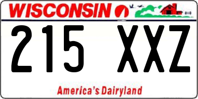 WI license plate 215XXZ