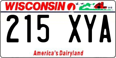 WI license plate 215XYA