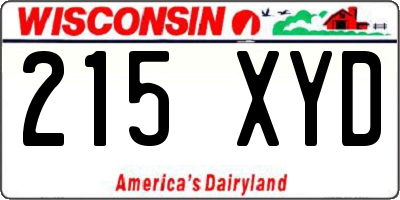WI license plate 215XYD