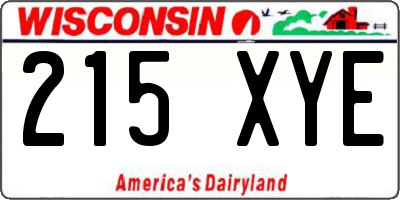 WI license plate 215XYE