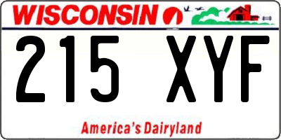 WI license plate 215XYF