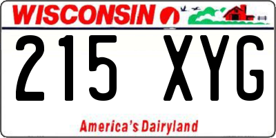 WI license plate 215XYG