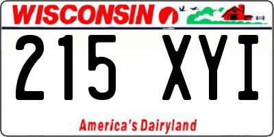 WI license plate 215XYI