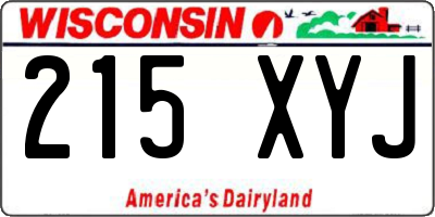 WI license plate 215XYJ