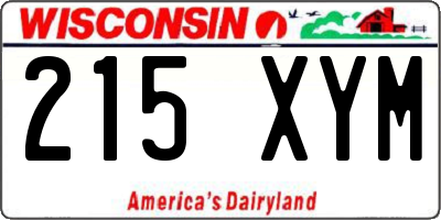 WI license plate 215XYM