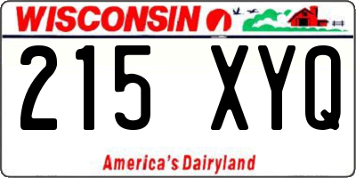 WI license plate 215XYQ