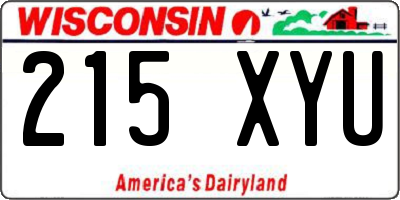 WI license plate 215XYU