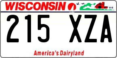 WI license plate 215XZA