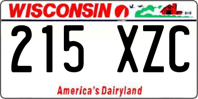 WI license plate 215XZC