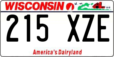 WI license plate 215XZE