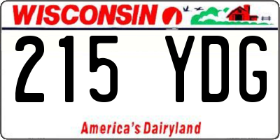 WI license plate 215YDG