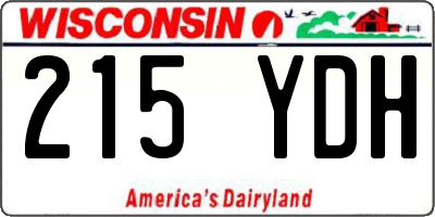 WI license plate 215YDH